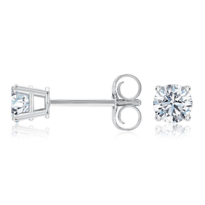 Diamonds Studs Earrings Natural Round Cut 1.50 Carats F Vs1 - Stud Earrings-harrychadent.ca