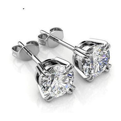F Vs1 Sparkling 3 Ct Round Cut Natural Earth Mined Diamonds Women Stud Earring White Gold
