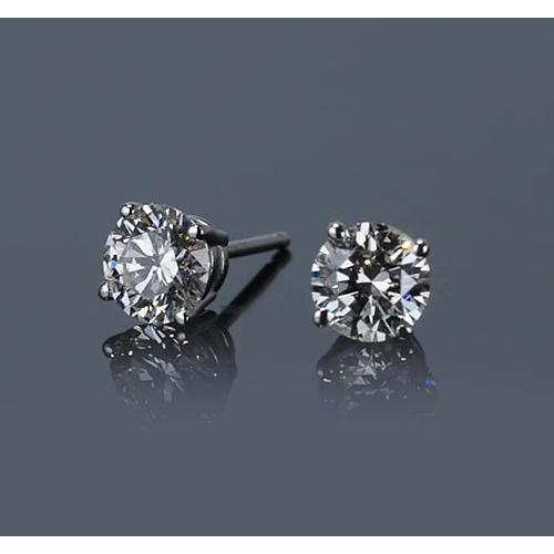 Four Prong Diamond Stud Earring 1.30 Carats White Gold 14K Jewelry - Stud Earrings-harrychadent.ca