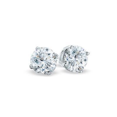 Gorgeous Round Cut 2 Ct Diamonds Lady Studs Earrings 14K White Gold - Stud Earrings-harrychadent.ca