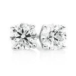 Gorgeous Round Cut Genuine Diamond Stud Earrings 1.50 Carats Solid White Gold Jewelry