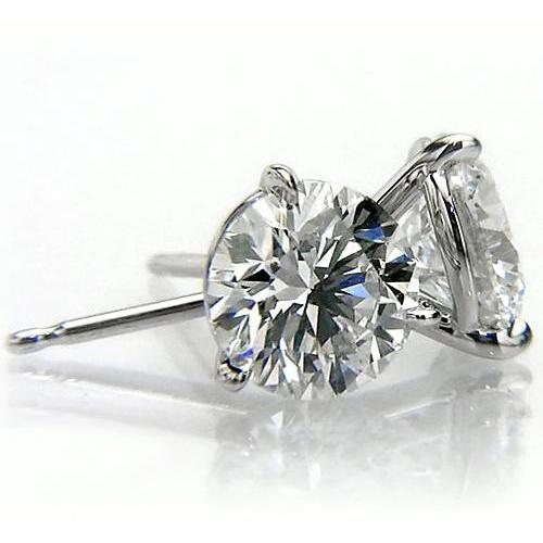 Martini Round Diamond Stud Earrings 1.50 Carats White Gold 14K - Stud Earrings-harrychadent.ca