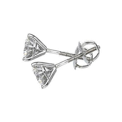 Martini Style Natural Earth Mined Diamond Studs Earrings 2 Ct E Vvs1