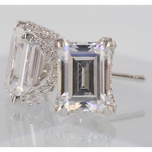 Natural Diamond Studs Emerald Cut 1.50 Carats - Stud Earrings-harrychadent.ca