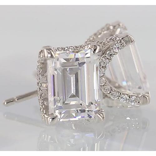 Natural Diamond Studs Emerald Cut 1.50 Carats - Stud Earrings-harrychadent.ca