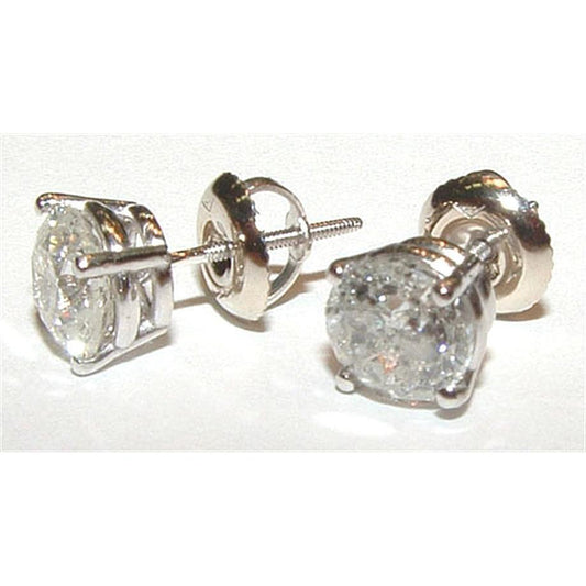 Round 1.05 Ct Diamonds White Gold Stud Earring - Stud Earrings-harrychadent.ca
