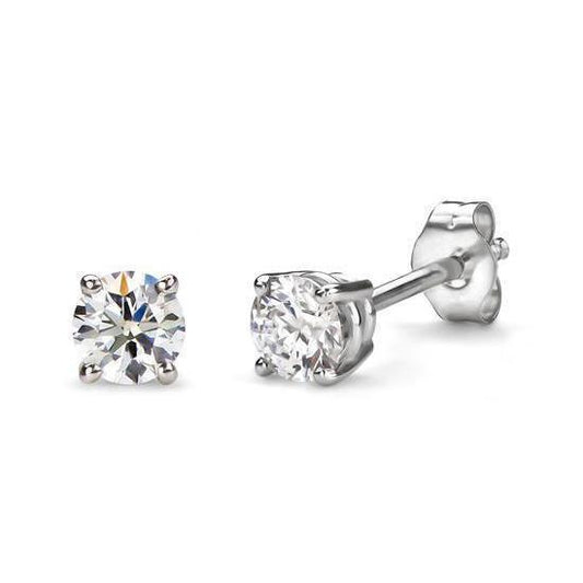 Round Cut Diamond Studs 1.80 Carats White Gold Earrings Women Jewelry - Stud Earrings-harrychadent.ca