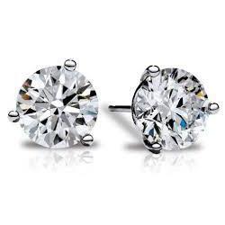 Solitaire Round Cut Diamond Stud Earrings 2 Carats Women Jewelry - Stud Earrings-harrychadent.ca