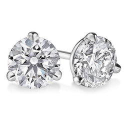 Sparkling Big Round Cut Solitaire Diamond Stud Earring 5 Ct. Gold 14K