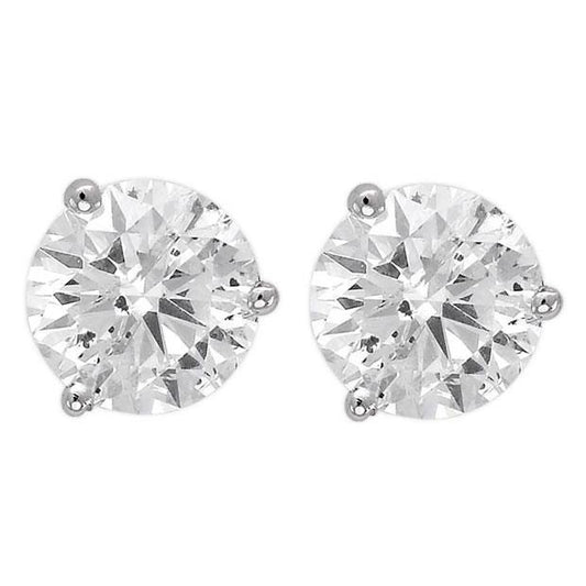 Three Prong Set 4 Carats Big Round Diamond Stud Earring Jewelry - Stud Earrings-harrychadent.ca