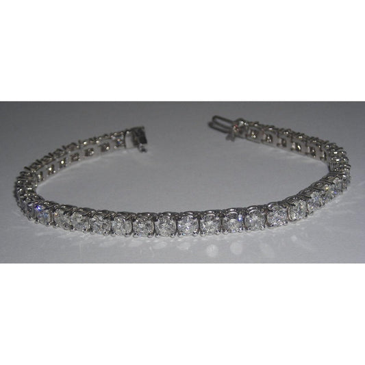 10.66 Ct Round Diamond Tennis Bracelet 41 Stones WG 14K - Tennis Bracelet-harrychadent.ca