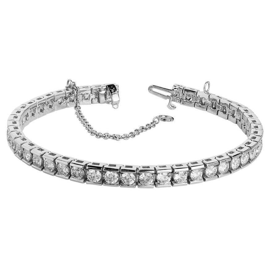 10.75 Carats Natural Diamonds Channel Set Bracelet Gold White 14K New - Tennis Bracelet-harrychadent.ca