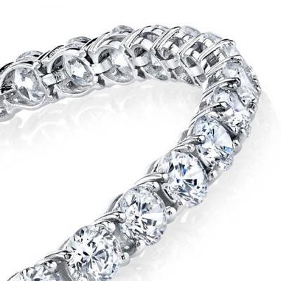 10 Carats Round Diamond Bracelet Prong Set White Gold 14K Jewelry - Tennis Bracelet-harrychadent.ca