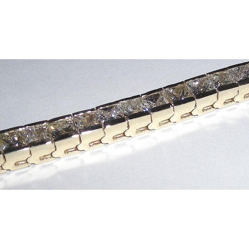 12.50 Carats Princess Cut Diamond Tennis Bracelet New - Tennis Bracelet-harrychadent.ca