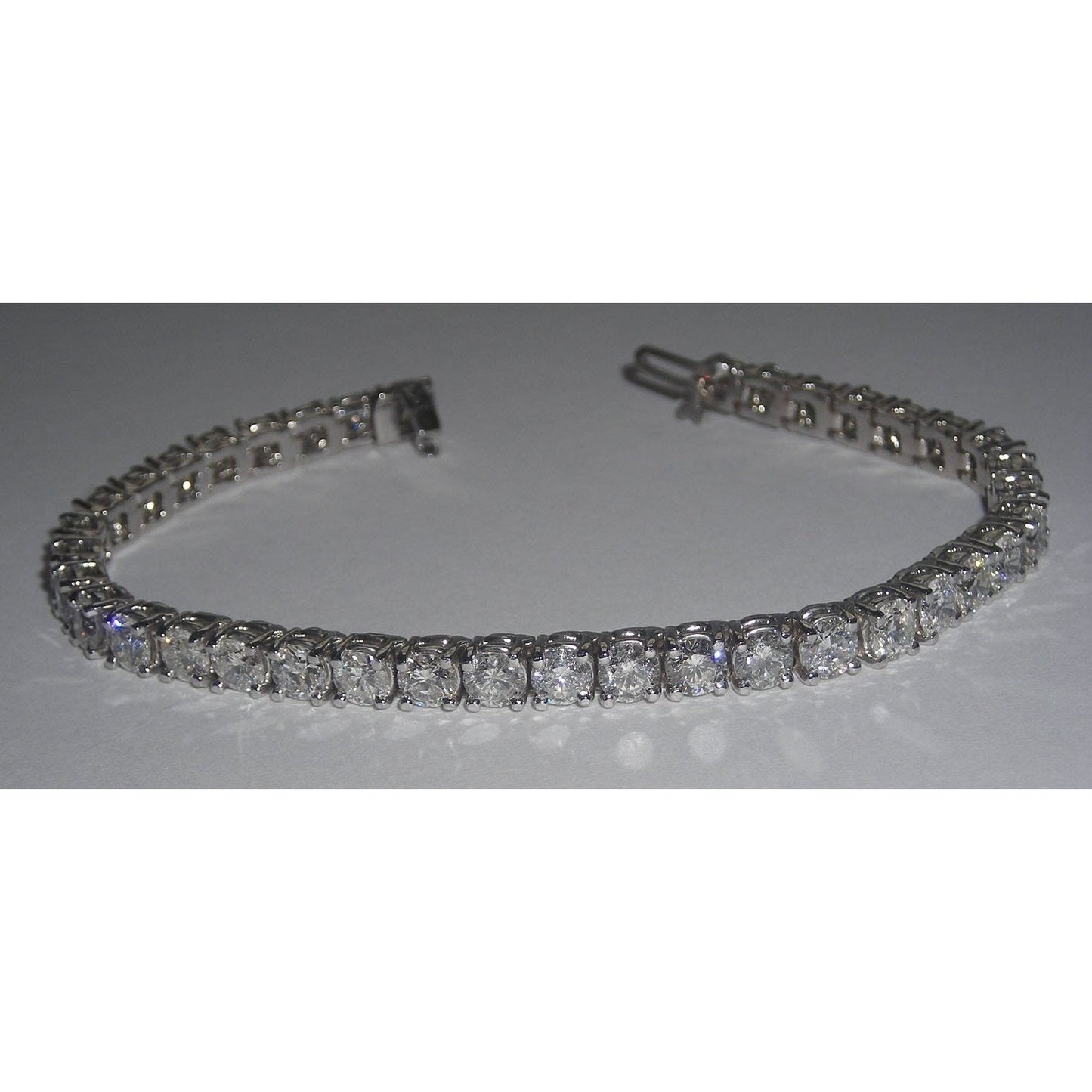 12.80 Carat Diamond Tennis Bracelet White Gold 14K Jewelry - Tennis Bracelet-harrychadent.ca