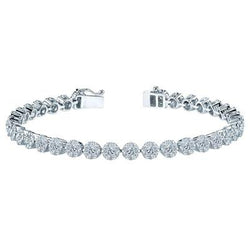 20 Carats White Round Diamond Tennis Bracelet White Gold Jewelry