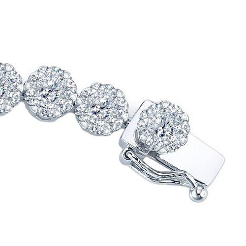 20 Carats White Round Diamond Tennis Bracelet White Gold Jewelry - Tennis Bracelet-harrychadent.ca