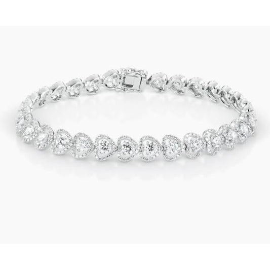 3.35 Carats Brilliant Cut Diamonds Ladies Bracelet Gold White 14K - Tennis Bracelet-harrychadent.ca