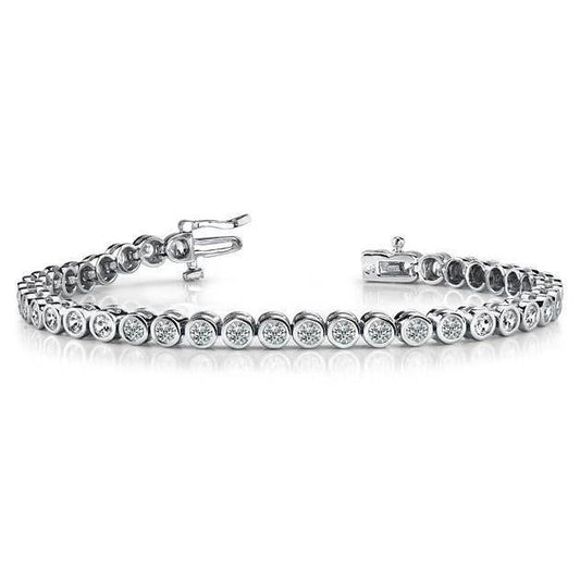 Diamonds Bracelet Round Brilliant Cut 6 Ct White Gold 14K Jewelry - Tennis Bracelet-harrychadent.ca