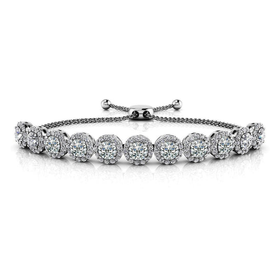 Round Cut Fine Natural Diamond Women Bracelet White Gold 10.25 Ct - Tennis Bracelet-harrychadent.ca