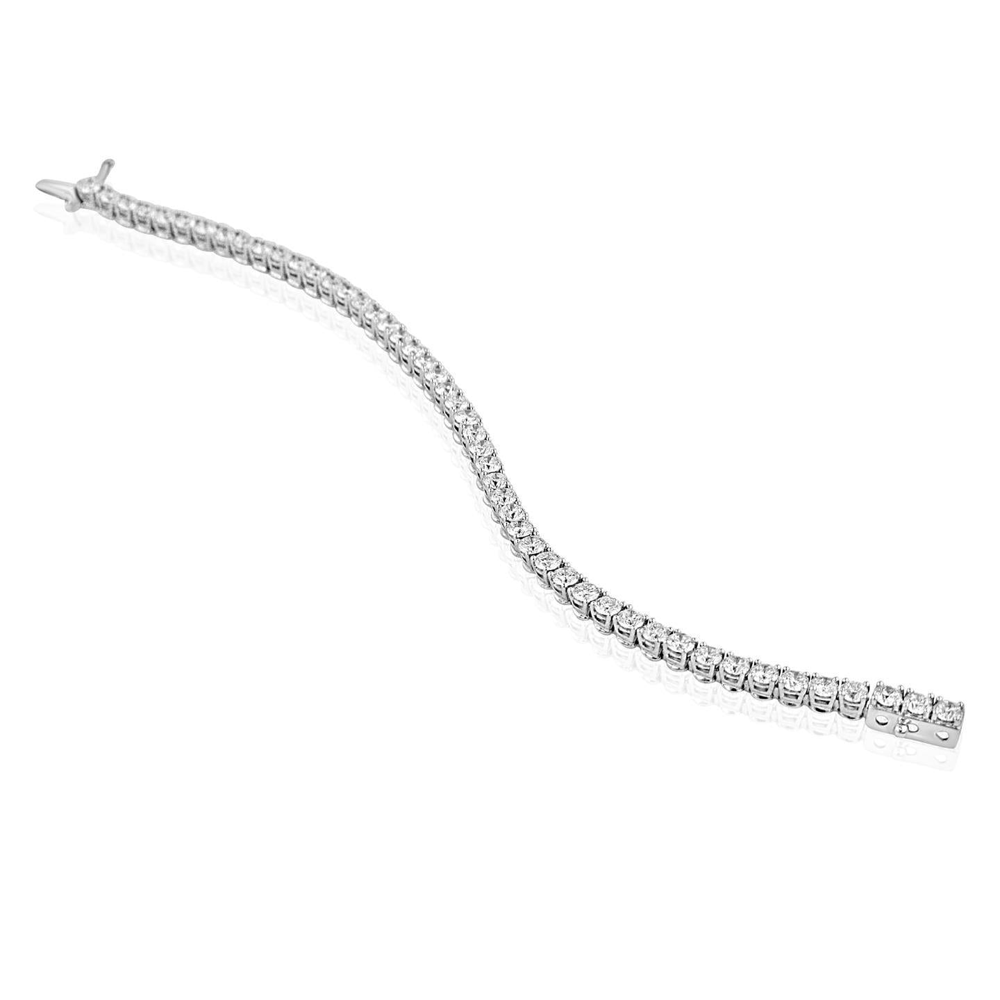 Round Cut Small 2.50 Carats Diamond Women Tennis Bracelet White Gold - Tennis Bracelet-harrychadent.ca