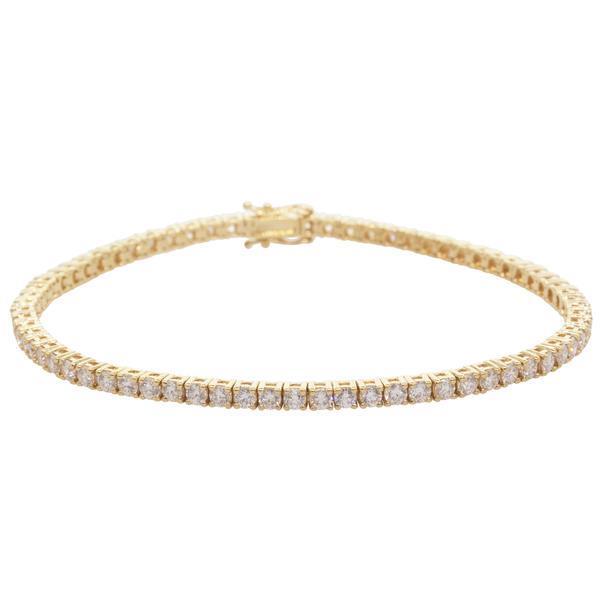 Small Round Cut 3.50 Carats Diamonds Tennis Bracelet Gold Yellow 14K - Tennis Bracelet-harrychadent.ca