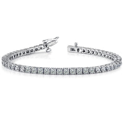 Sparkling Women Natural Earth Mined Diamond Tennis Bracelet White Gold 14K 6.60 Carats