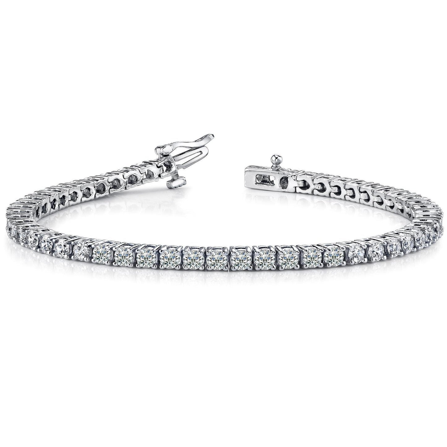 Sparkling Women Diamond Tennis Bracelet White Gold 14K 6.60 Carats - Tennis Bracelet-harrychadent.ca