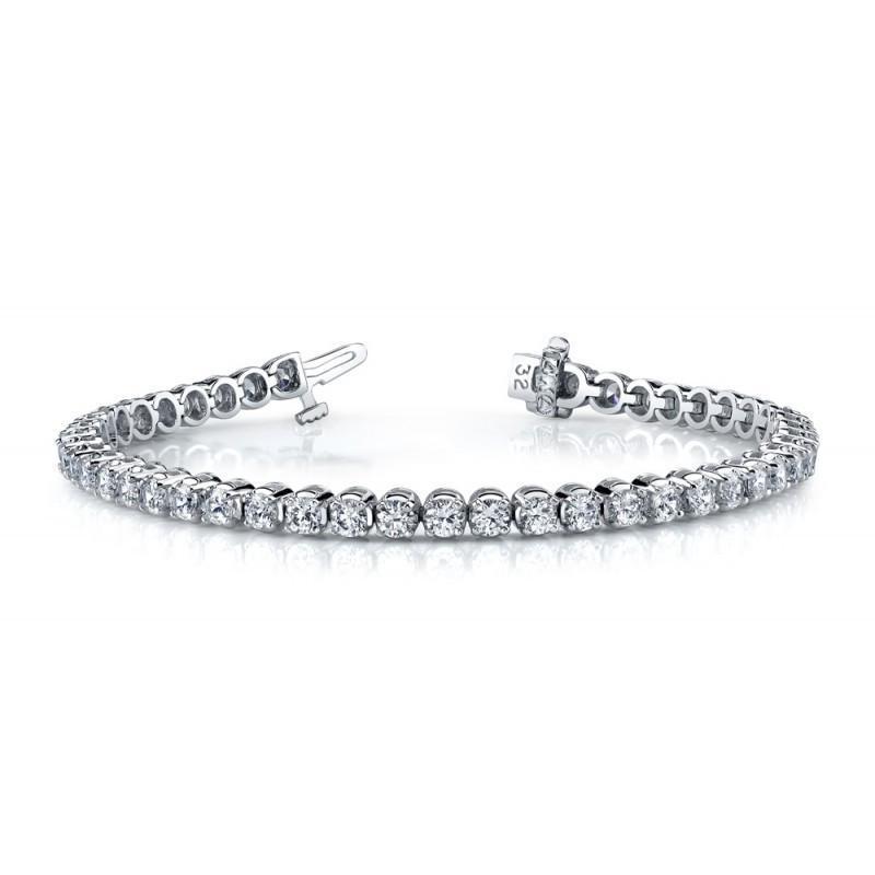 White Gold 14K Sparkling Diamond Tennis Bracelet 7.20 Carats - Tennis Bracelet-harrychadent.ca