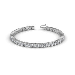 Women Solid White Gold 14K Round Lab Grown Diamond Tennis Bracelet 12 Carats