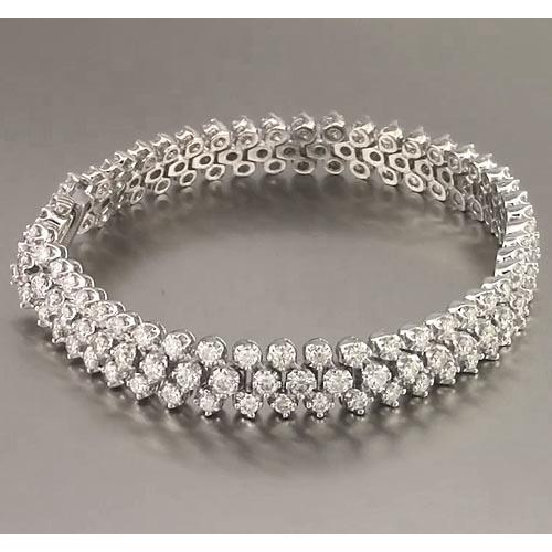 Women Tennis Bracelet Prong Set 12 Carats White Gold 14K Jewelry New - Tennis Bracelet-harrychadent.ca