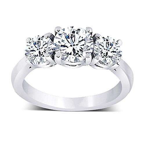 2.01 Carat Round Diamonds Anniversary Ring Three Stone New - Three Stone Ring-harrychadent.ca
