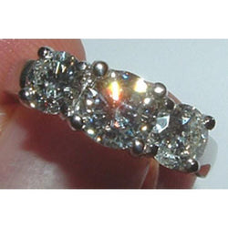 3.01 Carats Ideal Cut Genuine Three Stone Diamond Engagement Ring