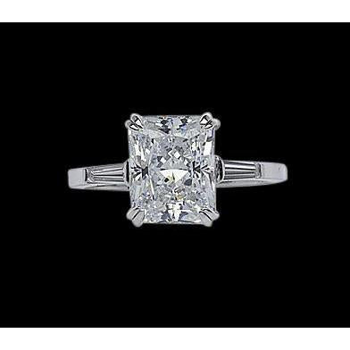 3.11 Ct. Radiant Center Diamond 3 Stone Anniversary Ring - Three Stone Ring-harrychadent.ca