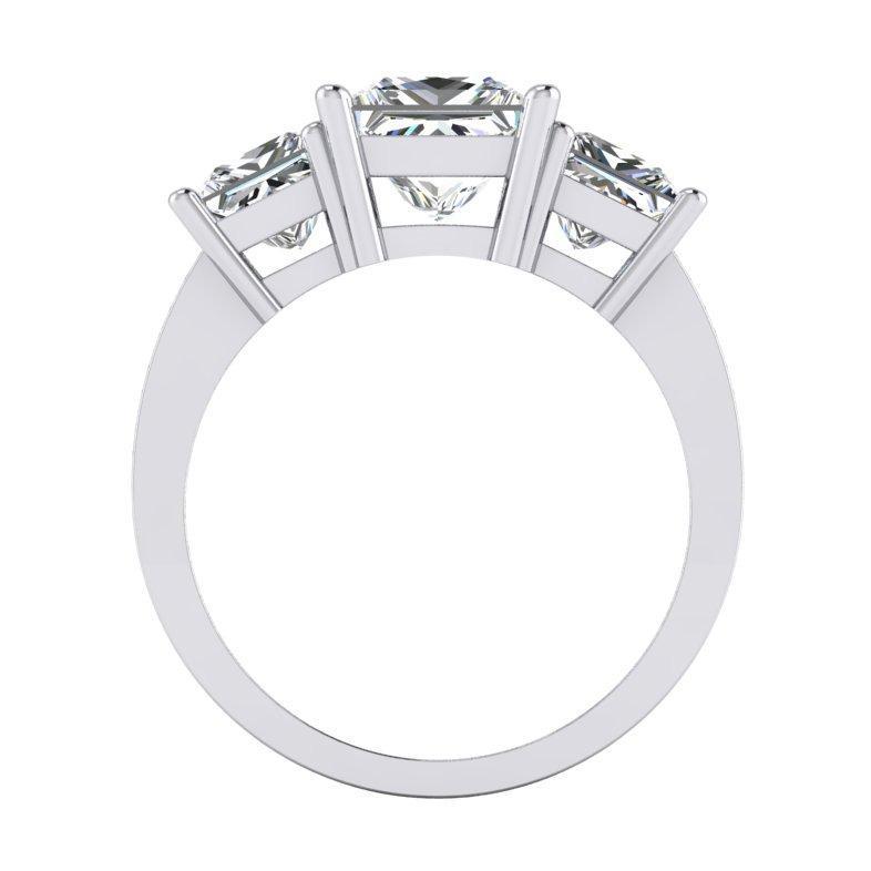 3.50 Carats Princess Cut Diamond 3 Stone Engagement Ring New - Three Stone Ring-harrychadent.ca