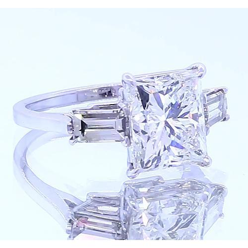 3 Stone Engagement Ring Princess Cut Diamond 3 Carats Jewelry - Three Stone Ring-harrychadent.ca