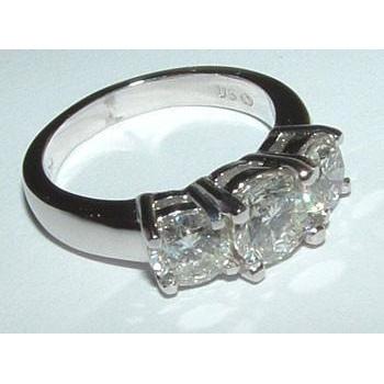4 Ct. White Gold Diamond Three Stone Engagement Ring-harrychadent.ca