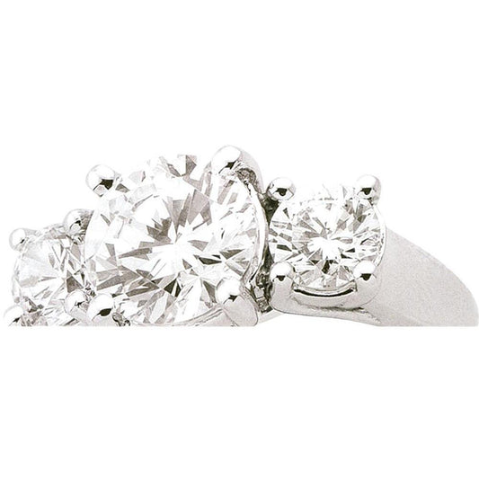 4 Carat 3 Stone Diamonds Engagement Ring White Gold 14K New - Three Stone Ring-harrychadent.ca