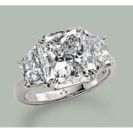 7 Carats Radiant Diamond 3 Stone Engagement Ring Gold White - Three Stone Ring-harrychadent.ca
