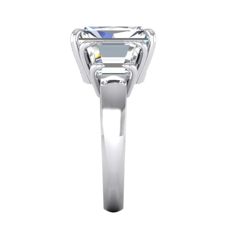 7 Carats Radiant Diamond 3 Stone Engagement Ring Gold White - Three Stone Ring-harrychadent.ca