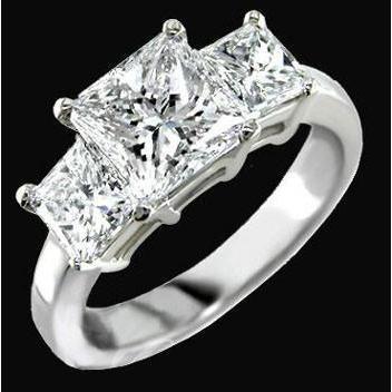 Diamond Three Stone Ring 4.01 Carat Engagement Anniversary Jewelry - Three Stone Ring-harrychadent.ca