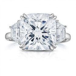 Sparkling Three Stone 2.20 Carats Cushion Diamond Wedding Ring