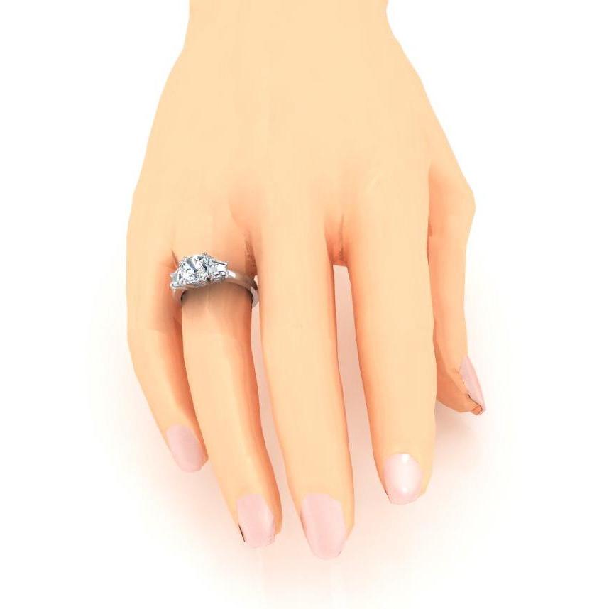 Sparkling Three Stone 2.20 Carats Cushion Diamond Wedding Ring - Three Stone Ring-harrychadent.ca