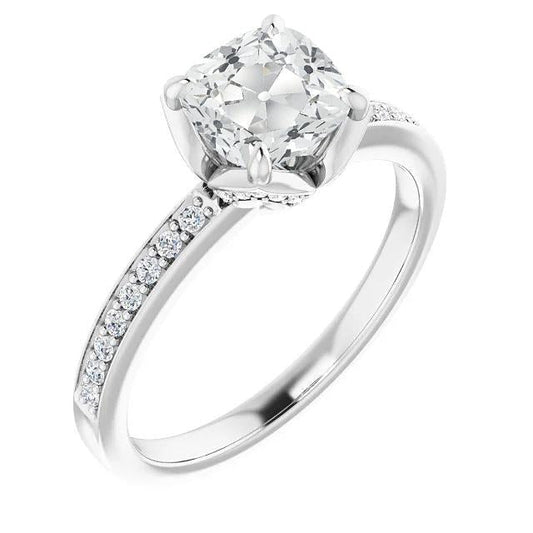 Anniversary Ring Cushion Old Miner Diamond Prong Set 4.50 Carats - Anniversary Ring-harrychadent.ca