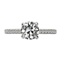 Round Old Cut Natural Earth Mined Diamond Anniversary Ring Prong Set 4.50 Carats