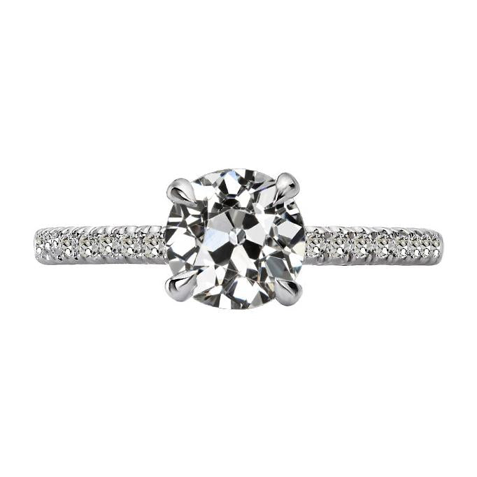 Round Old Cut Diamond Anniversary Ring Prong Set 4.50 Carats - Anniversary Ring-harrychadent.ca