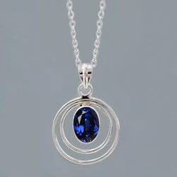 Ceylon Sapphire Oval Pendant 7 Carats
