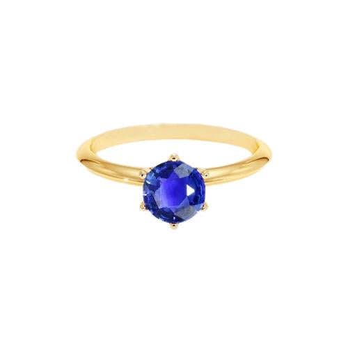 2 Carats Solitaire Ring Genuine Yellow Gold Sri Lankan Sapphire - Gemstone Ring-harrychadent.ca