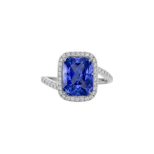 3 Carats Halo Blue Sapphire Engagement Ring Tension Style Pave Diamond - Gemstone Ring-harrychadent.ca