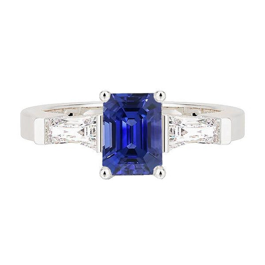 3 Stone Diamond Emerald Blue Sapphire Engagement Ring 2.50 Carats - Gemstone Ring-harrychadent.ca